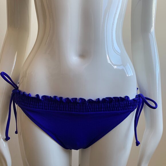 billabong solid deep blue ruffle top bikini - Picture 5 of 8